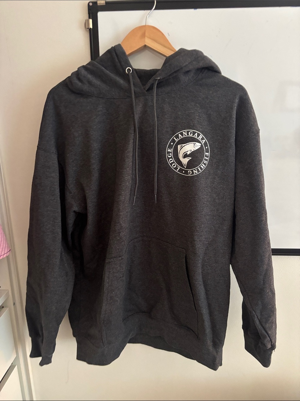 Charcoal Gray Graphic Pullover Hoodie - Men